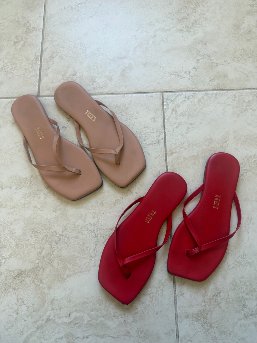 TKEES Square Toe Lily Sandals Bundle of 2